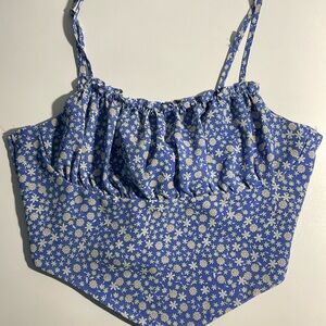 2bella blue flower top